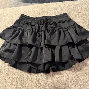 Day + Moon Black Ruffled Skirt